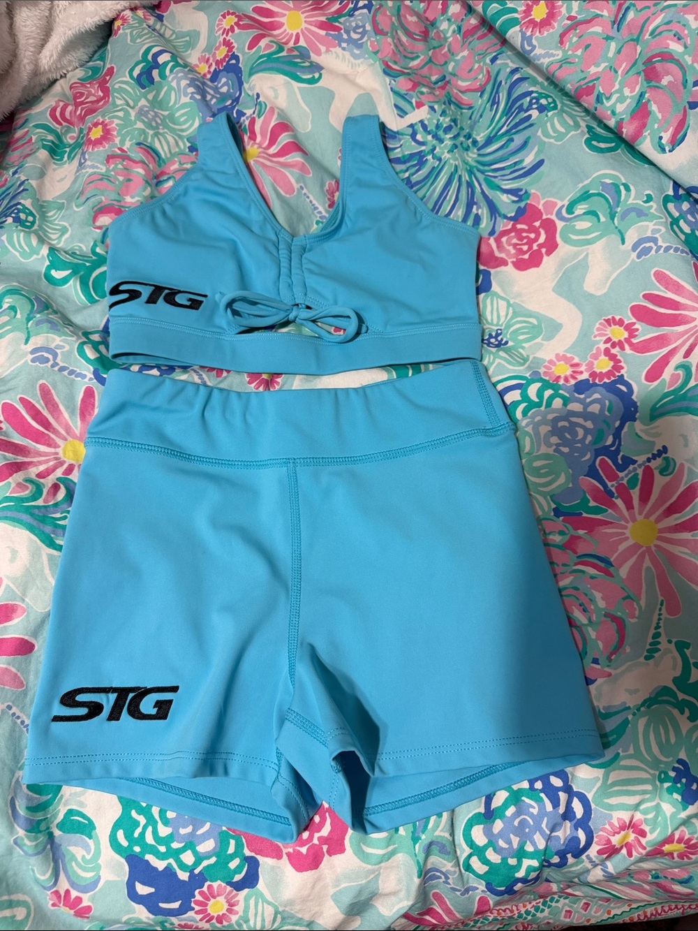 Girls SHAKE THE GROUND (STG) Light Blue Two-Piece active wear set